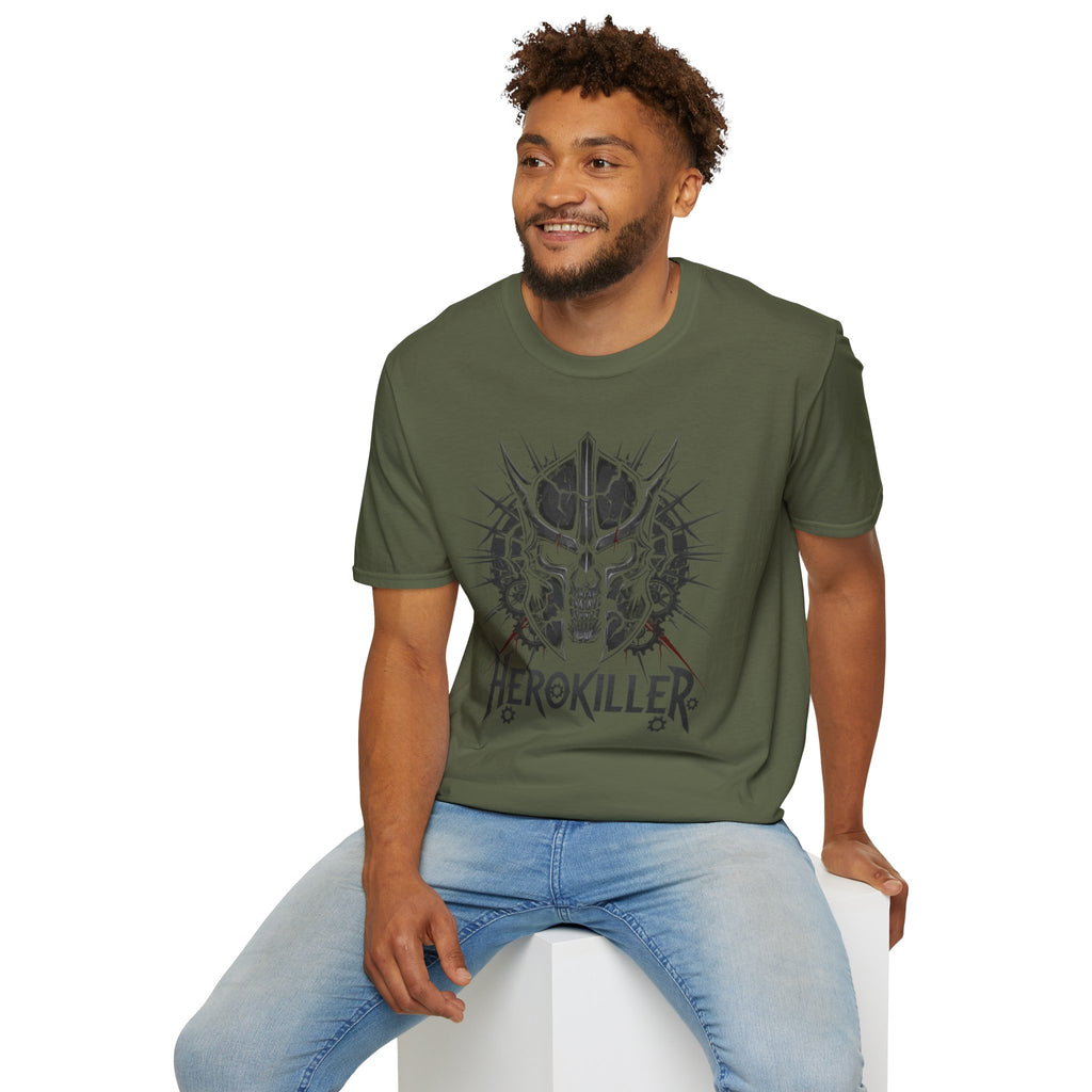HeroKiller Skull T-Shirt — Gothic Skull Logo Band Tee