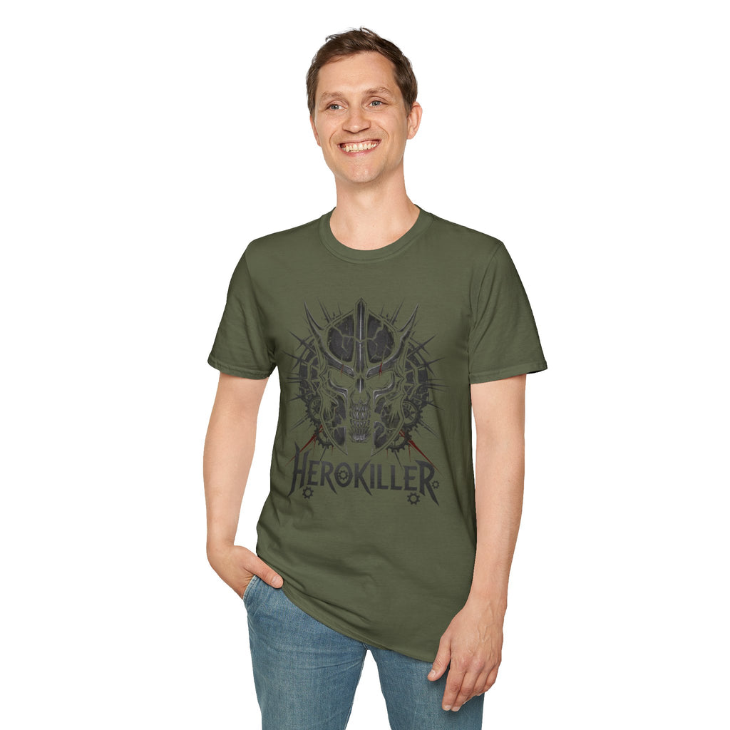 HeroKiller Skull T-Shirt — Gothic Skull Logo Band Tee